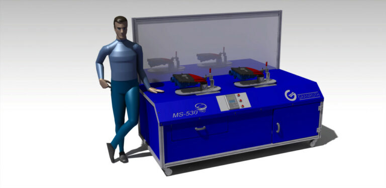 Flow bench dynamometer and leak test station.